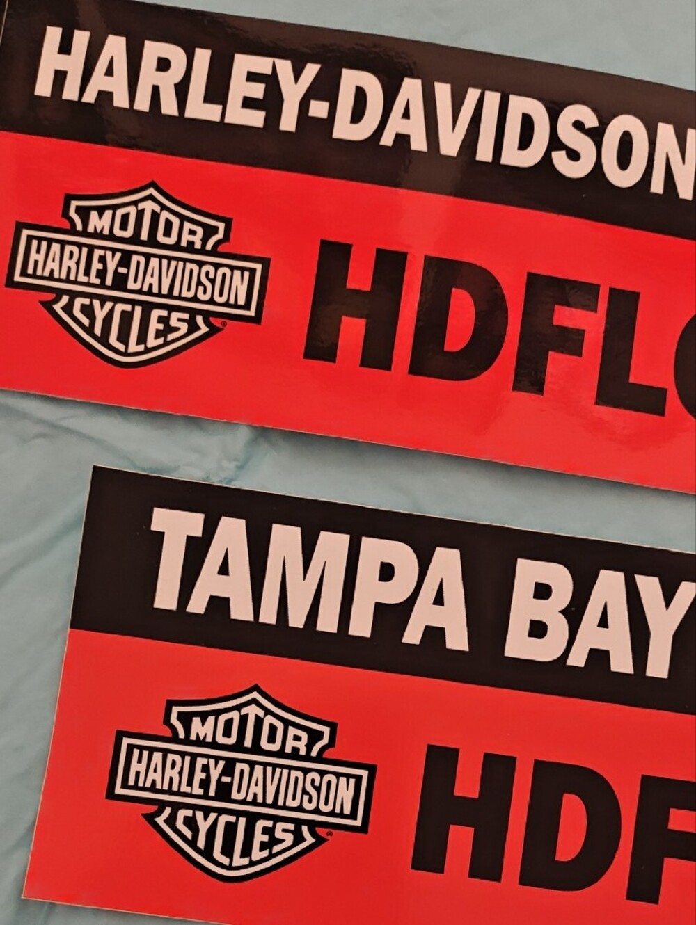 Harley-Davidson Black and Red HDFLORIDA.COM Bumper Stickers - Picture 2 of 3